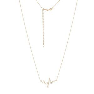 Fine Silver Yellow Gold Heartbeat Pulse Necklace
